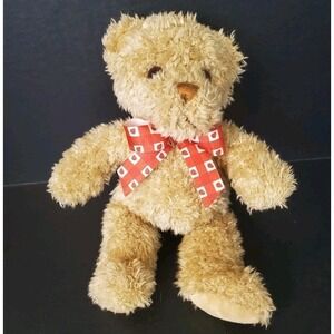 Gund Smuckers Berry Patch Tan Teddy‎ Bear Plush Wearing Strawberry Gingham Bow
